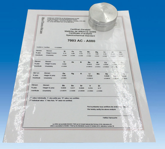 鋁標(biāo)樣 鋁標(biāo)樣